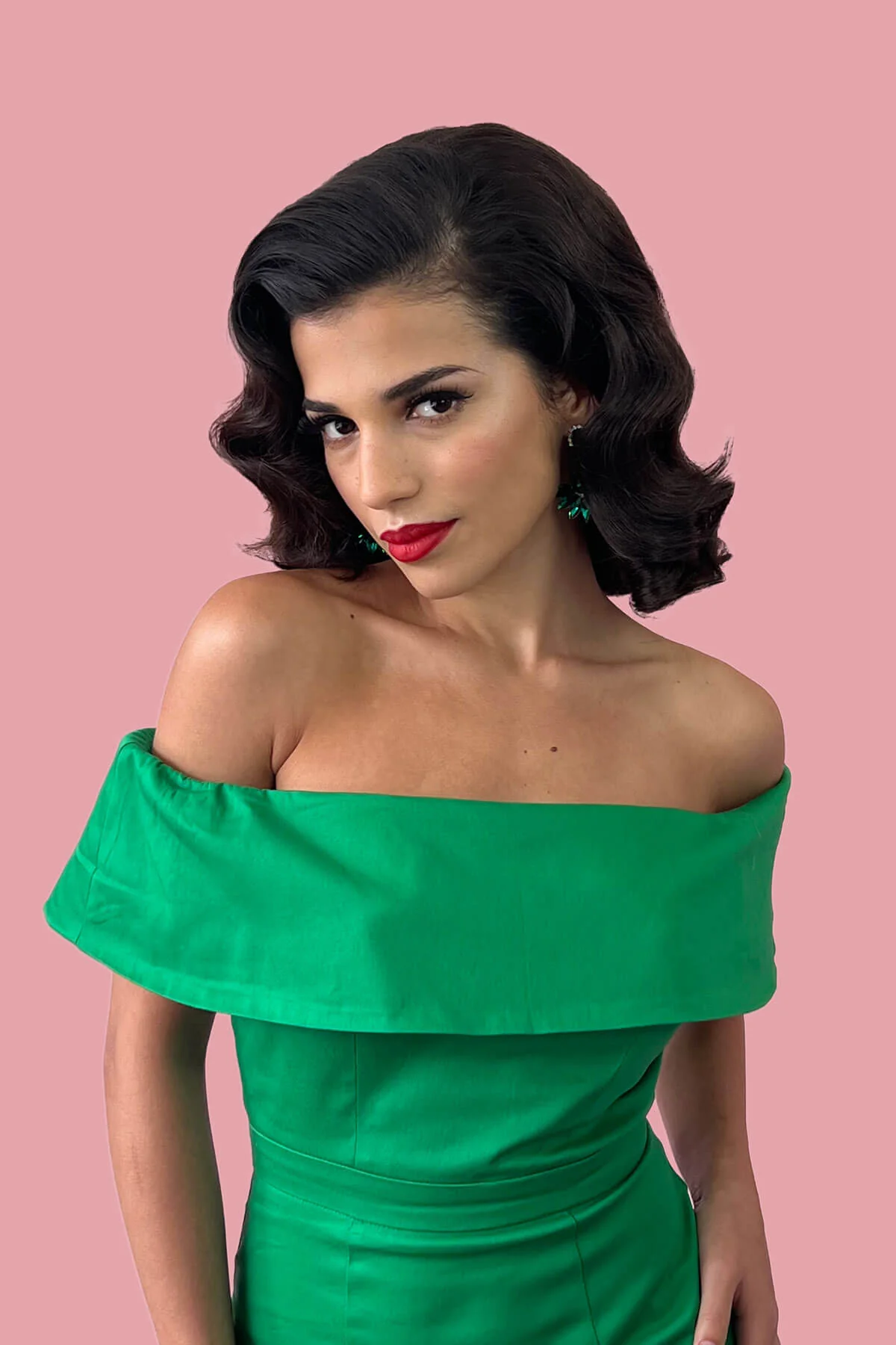 Shoulder length half wig hairpiece with beautiful marcel waves: Virginia - Image 2