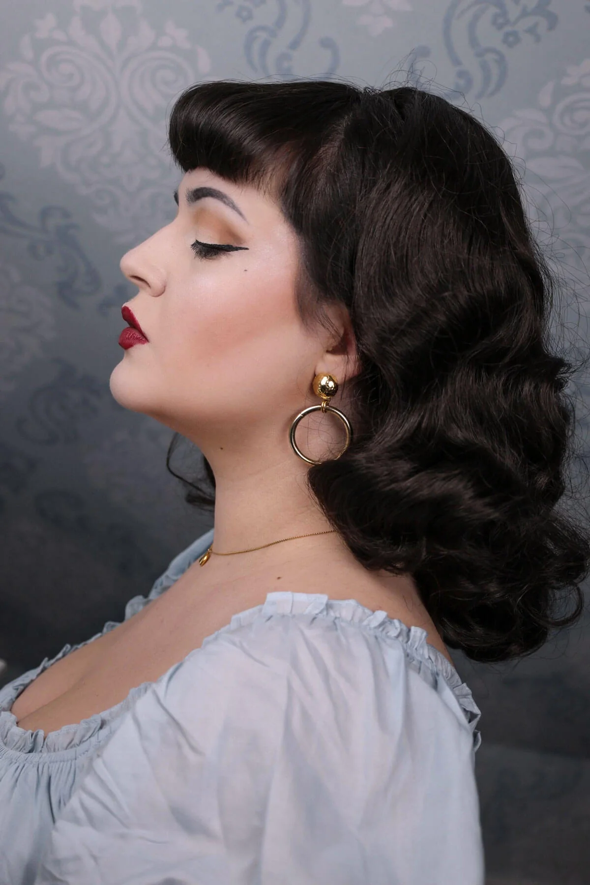 Shoulder length half wig hairpiece with beautiful marcel waves: Virginia - Image 20