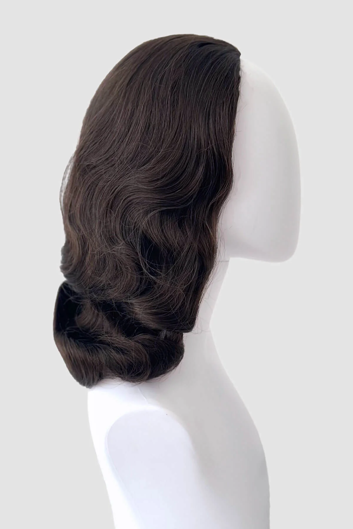 Shoulder length half wig hairpiece with beautiful marcel waves: Virginia - Image 22