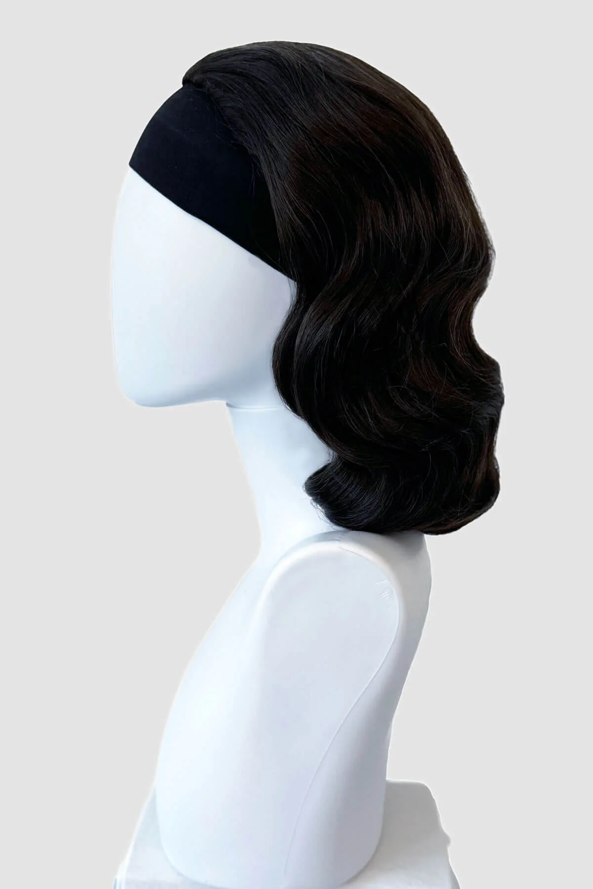 Shoulder length half wig hairpiece with beautiful marcel waves: Virginia - Image 4
