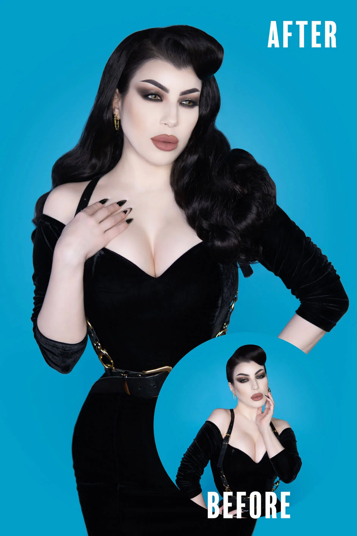 Long half wig hairpiece with beautiful waves: Morgana - Image 26