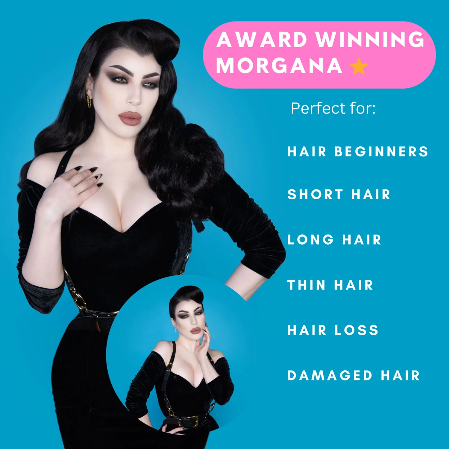 Long half wig hairpiece with beautiful waves: Morgana - Image 48