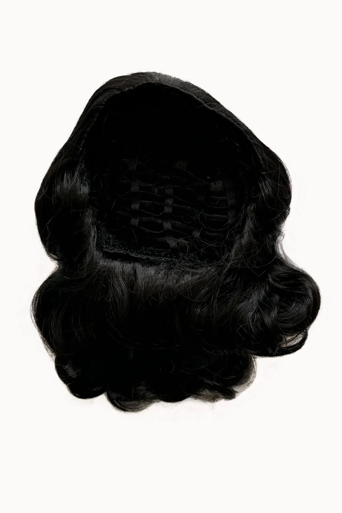 Long half wig hairpiece with beautiful vintage waves: Onyx - Image 20
