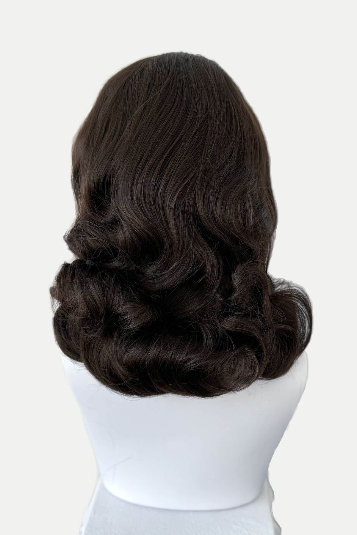 Long half wig hairpiece with beautiful vintage waves: Onyx - Image 46