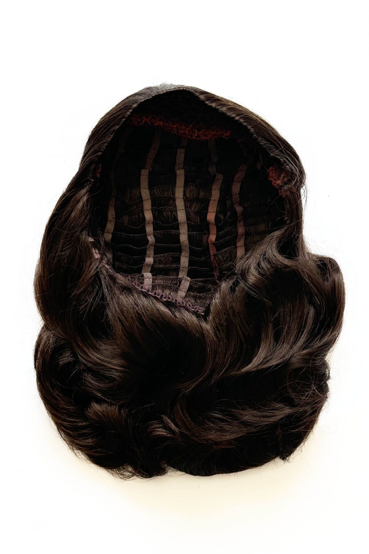 Long half wig hairpiece with beautiful vintage waves: Onyx - Image 48