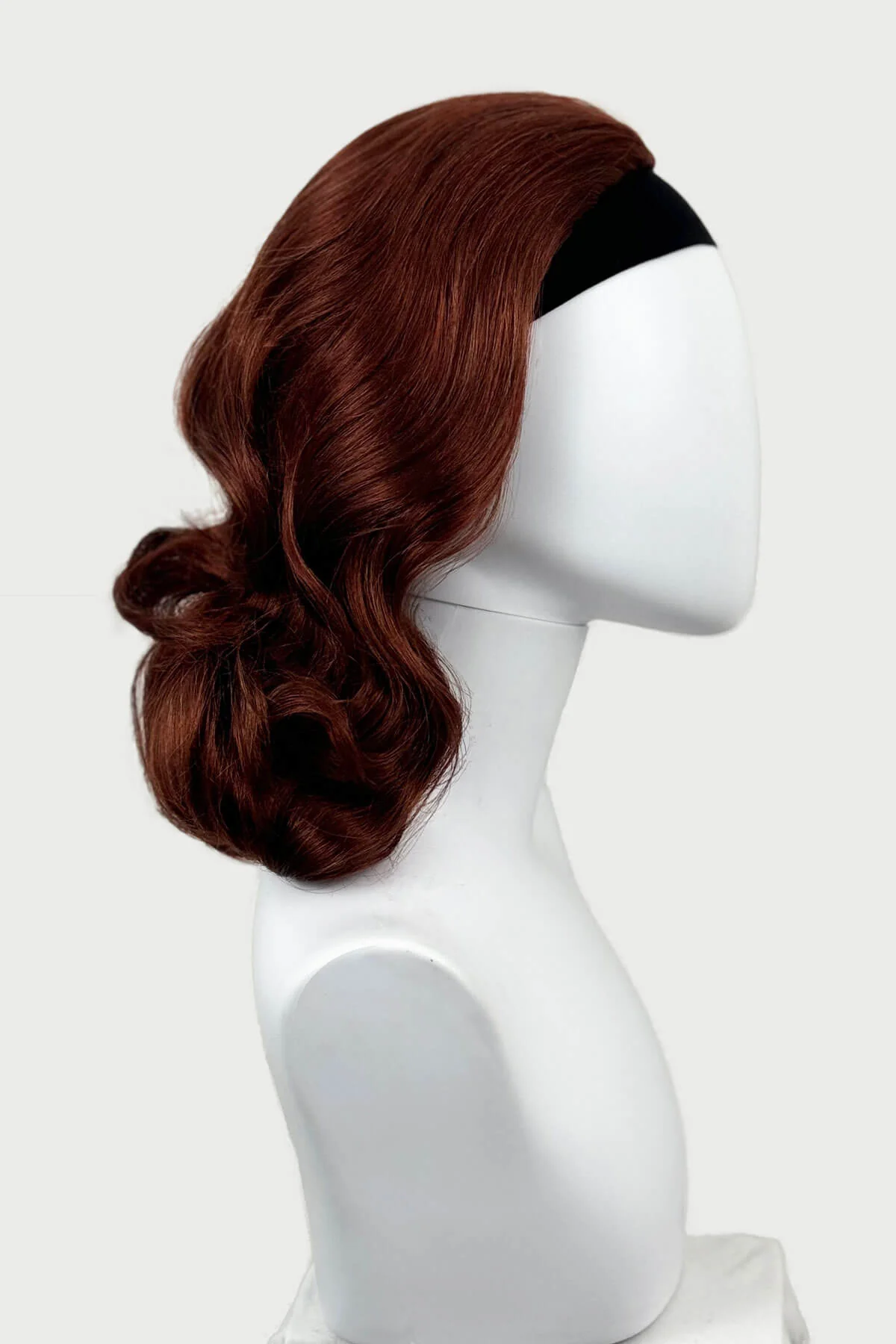 Long half wig hairpiece with beautiful vintage waves: Onyx - Image 72