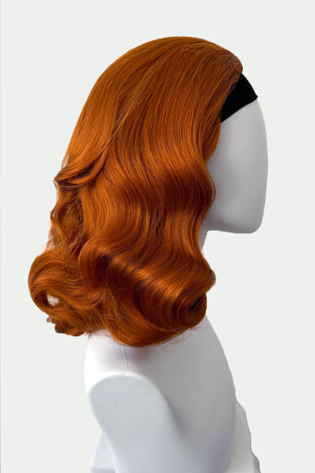 Long half wig hairpiece with beautiful vintage waves: Onyx - Image 81