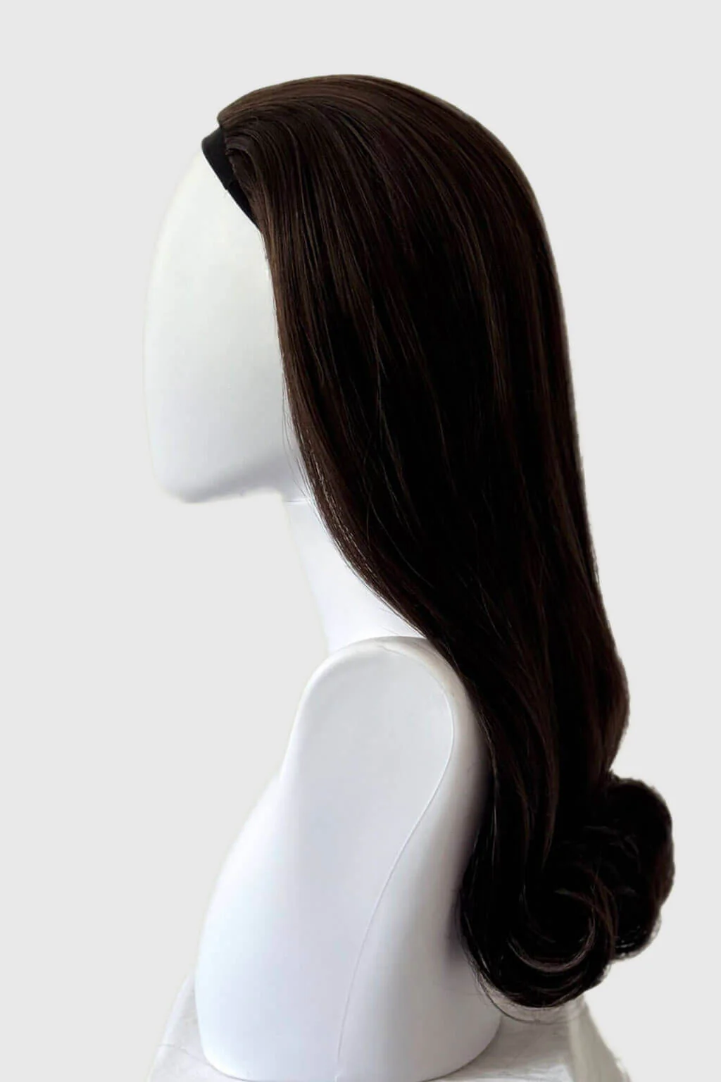 1960s Retro high crown, half wig hairpiece, long with hair flip: Priscilla - Image 20