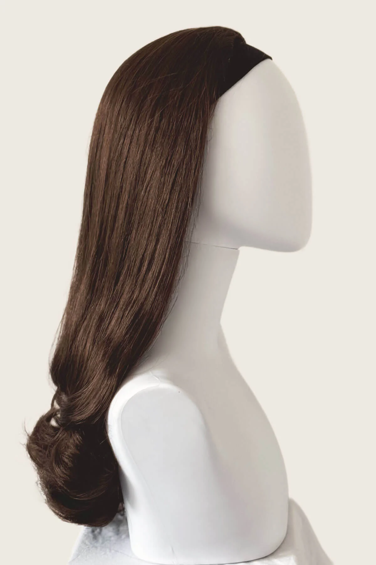 1960s Retro high crown, half wig hairpiece, long with hair flip: Priscilla - Image 24