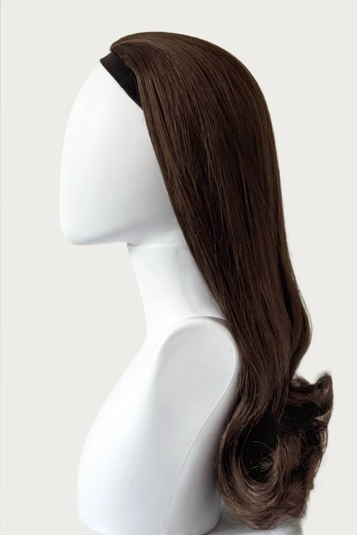1960s Retro high crown, half wig hairpiece, long with hair flip: Priscilla - Image 25
