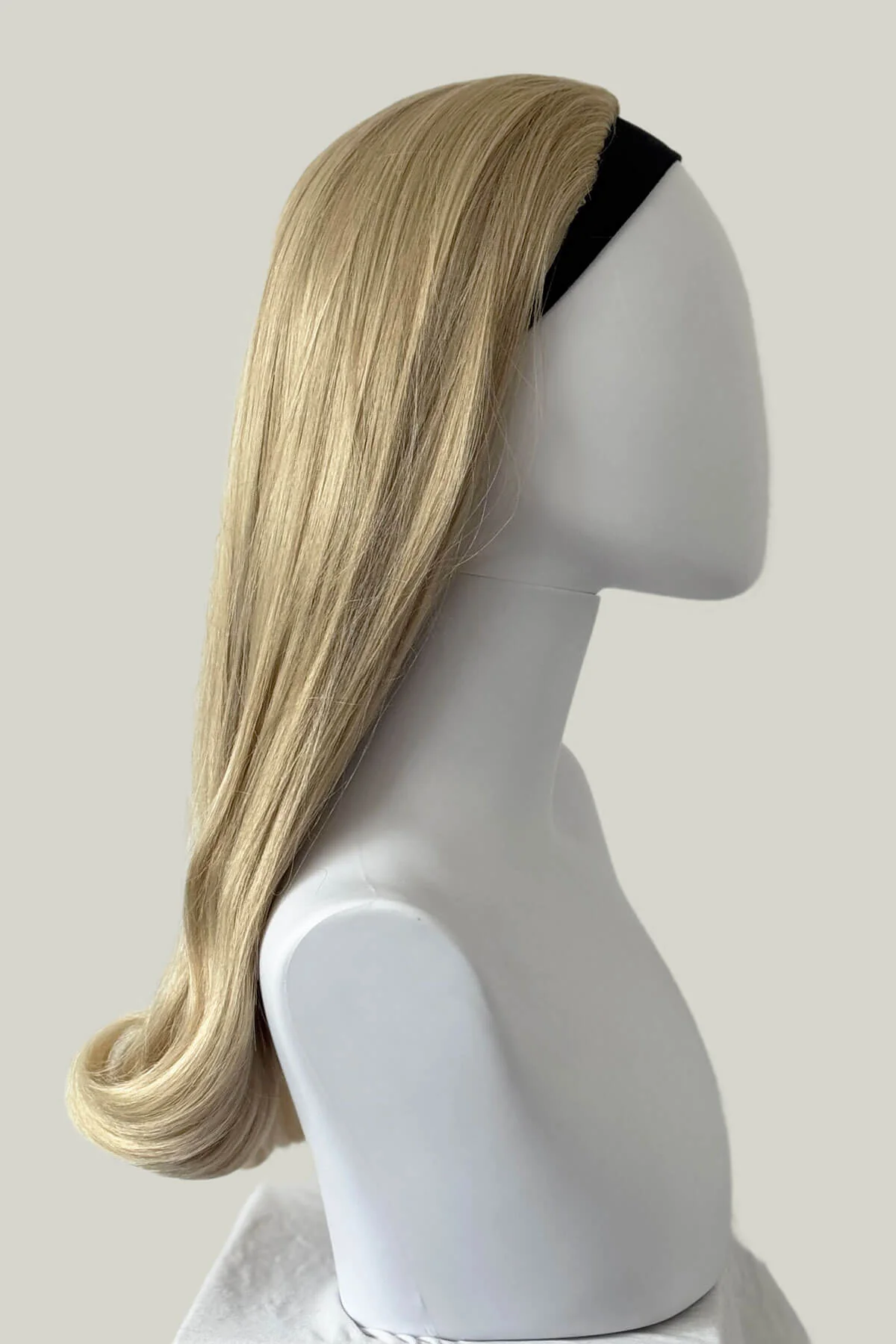1960s Retro high crown, half wig hairpiece, long with hair flip: Priscilla - Image 30