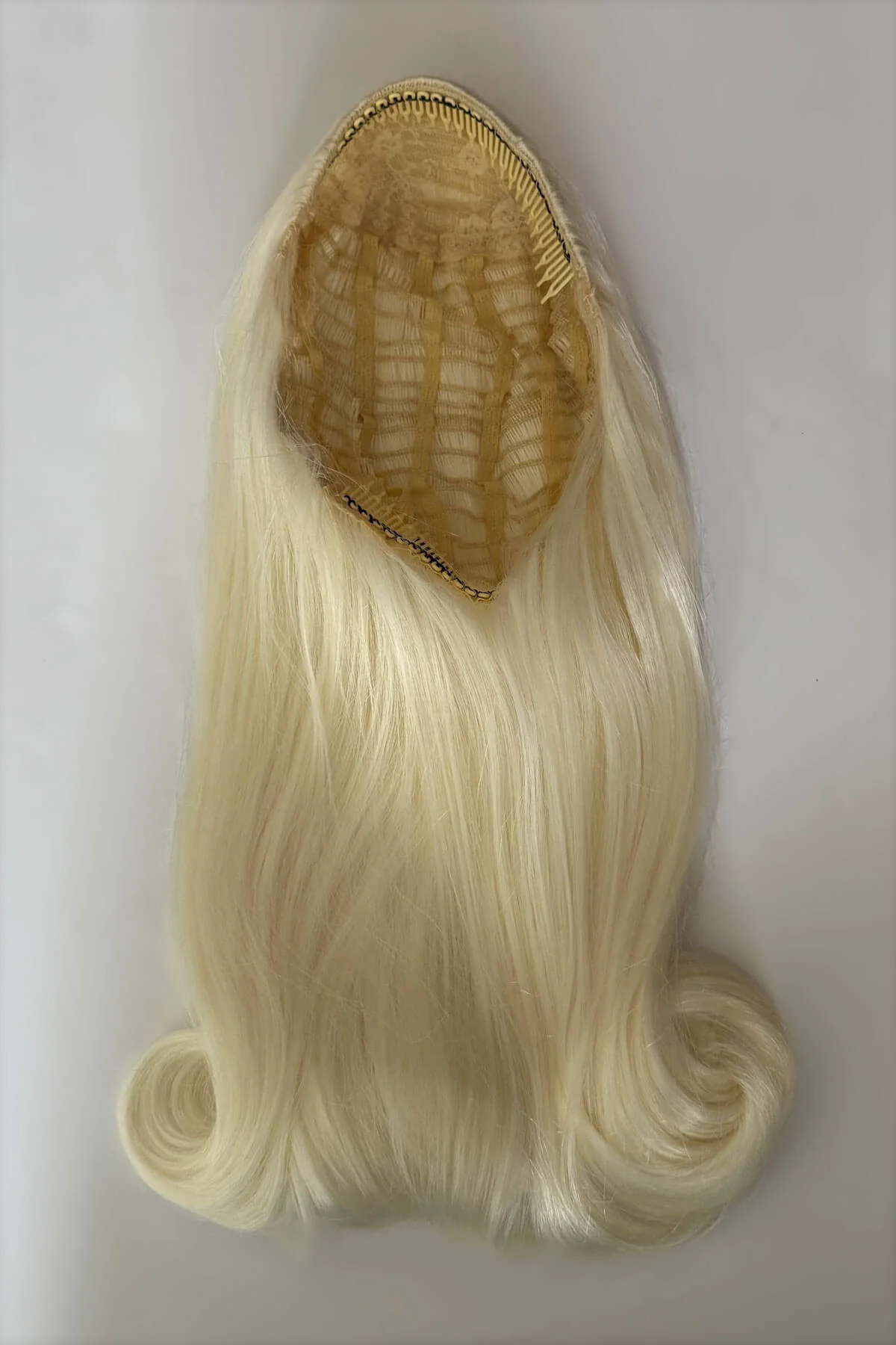 1960s Retro high crown, half wig hairpiece, long with hair flip: Priscilla - Image 39