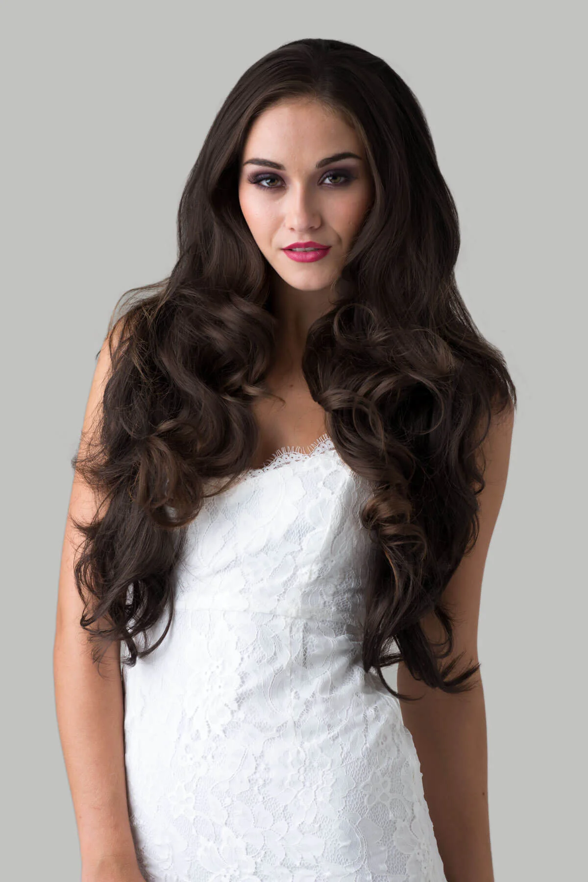 Brown half wig hairpiece, full, long with gentle waves: Taya - Image 10