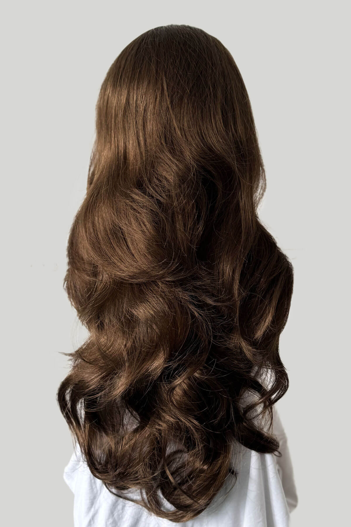 Brown half wig hairpiece, full, long with gentle waves: Taya - Image 22