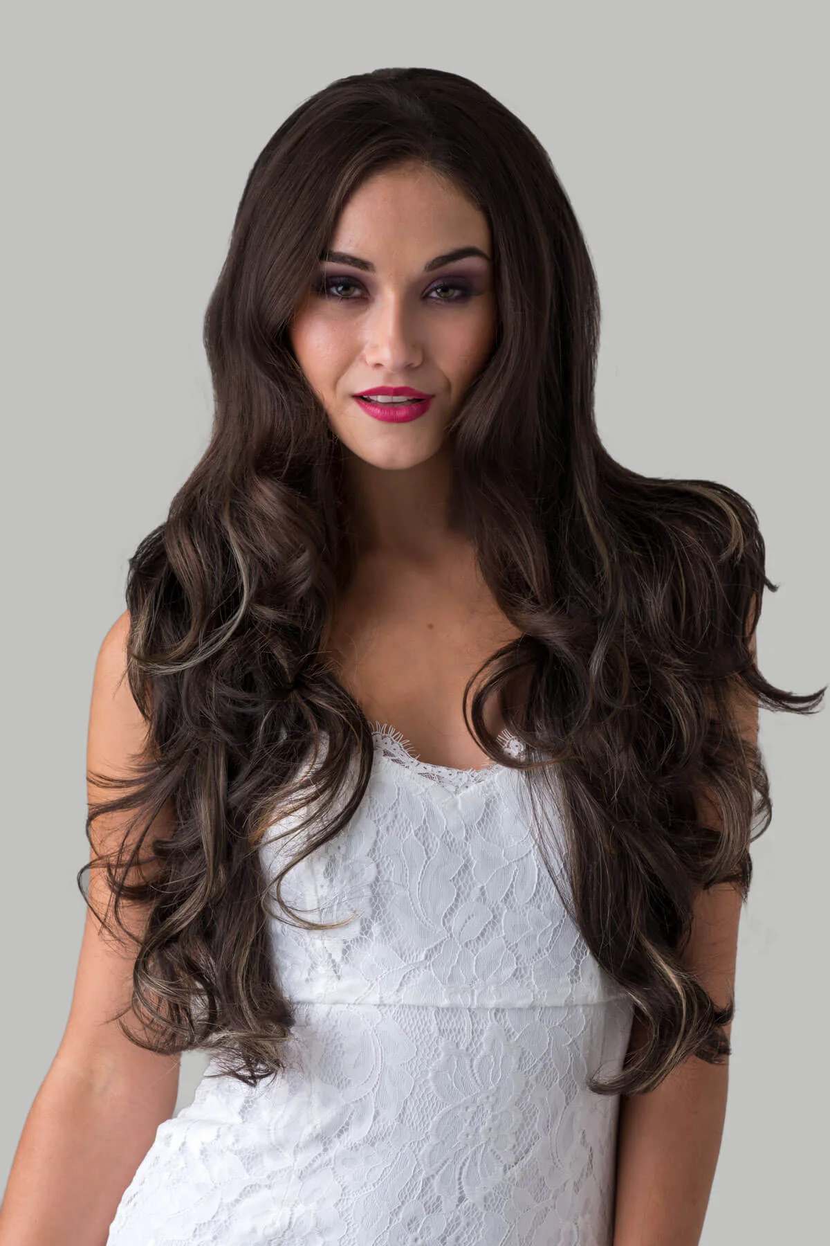 Brown half wig hairpiece, full, long with gentle waves: Taya - Image 8