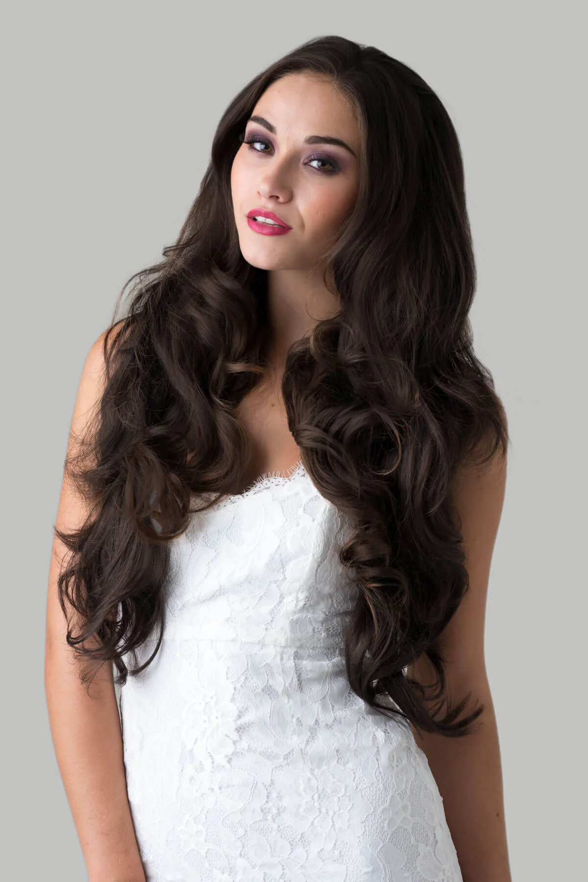 Brown half wig hairpiece, full, long with gentle waves: Taya - Image 9