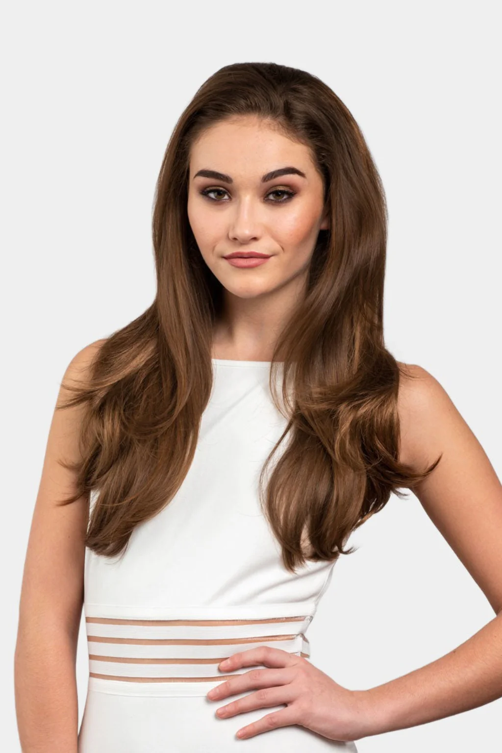 Brown half wig hairpiece (3/4 wig), gently layered: Briar - Image 18