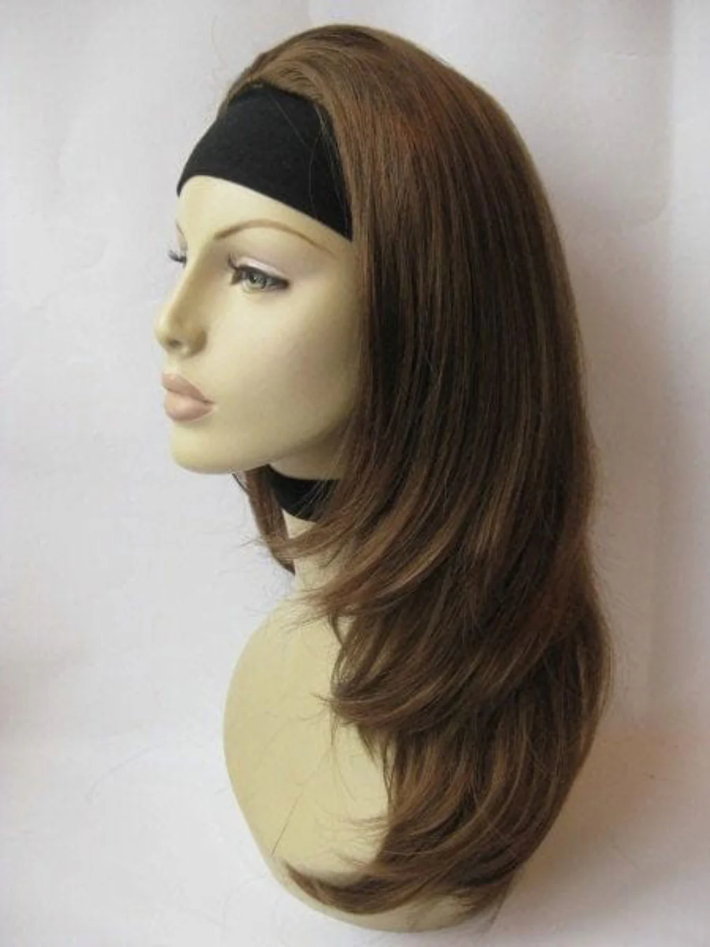 Brown half wig hairpiece (3/4 wig), gently layered: Briar - Image 21
