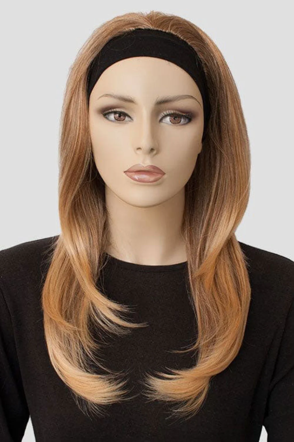 Brown half wig hairpiece (3/4 wig), gently layered: Briar - Image 23