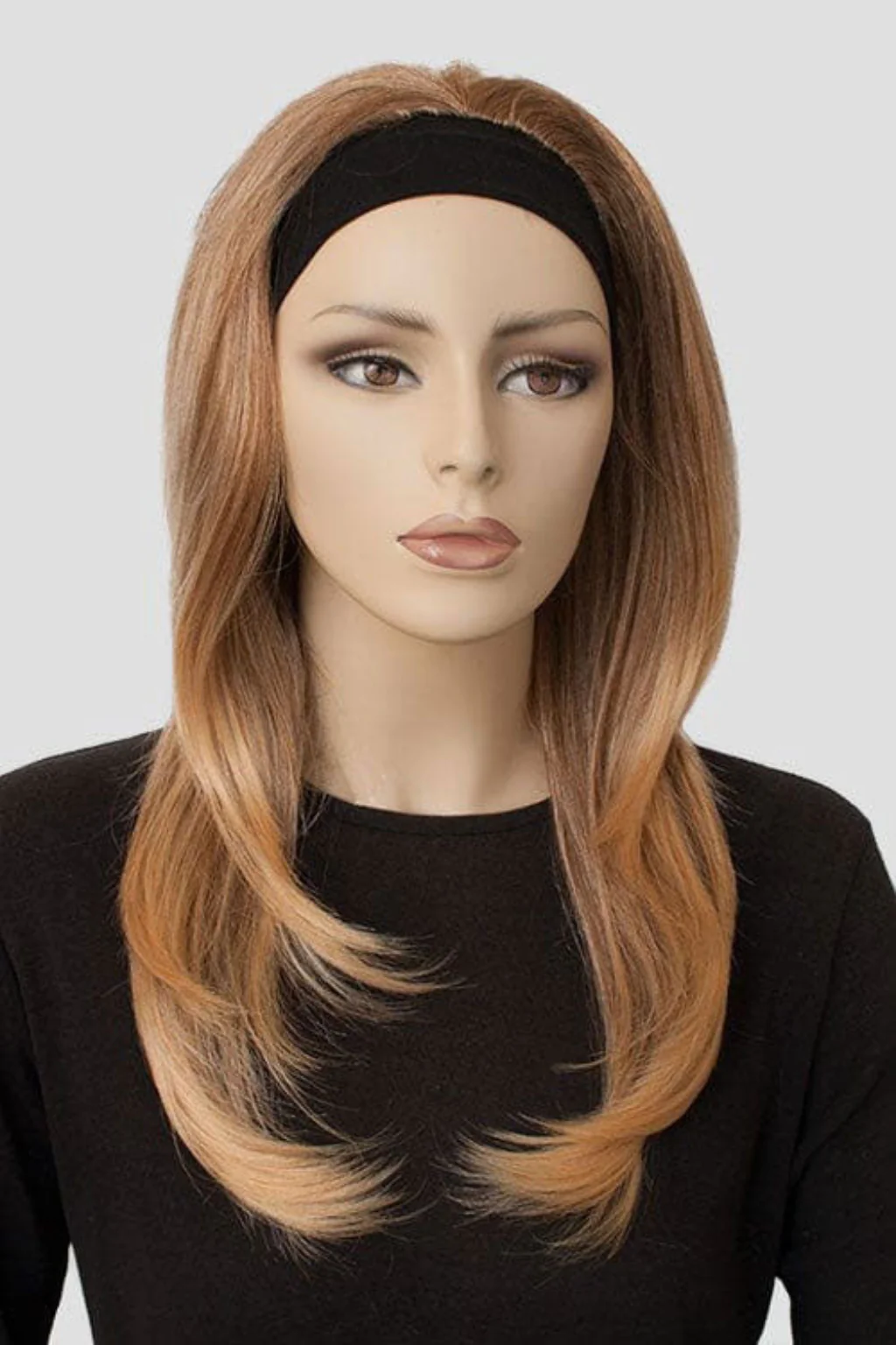 Brown half wig hairpiece (3/4 wig), gently layered: Briar - Image 24