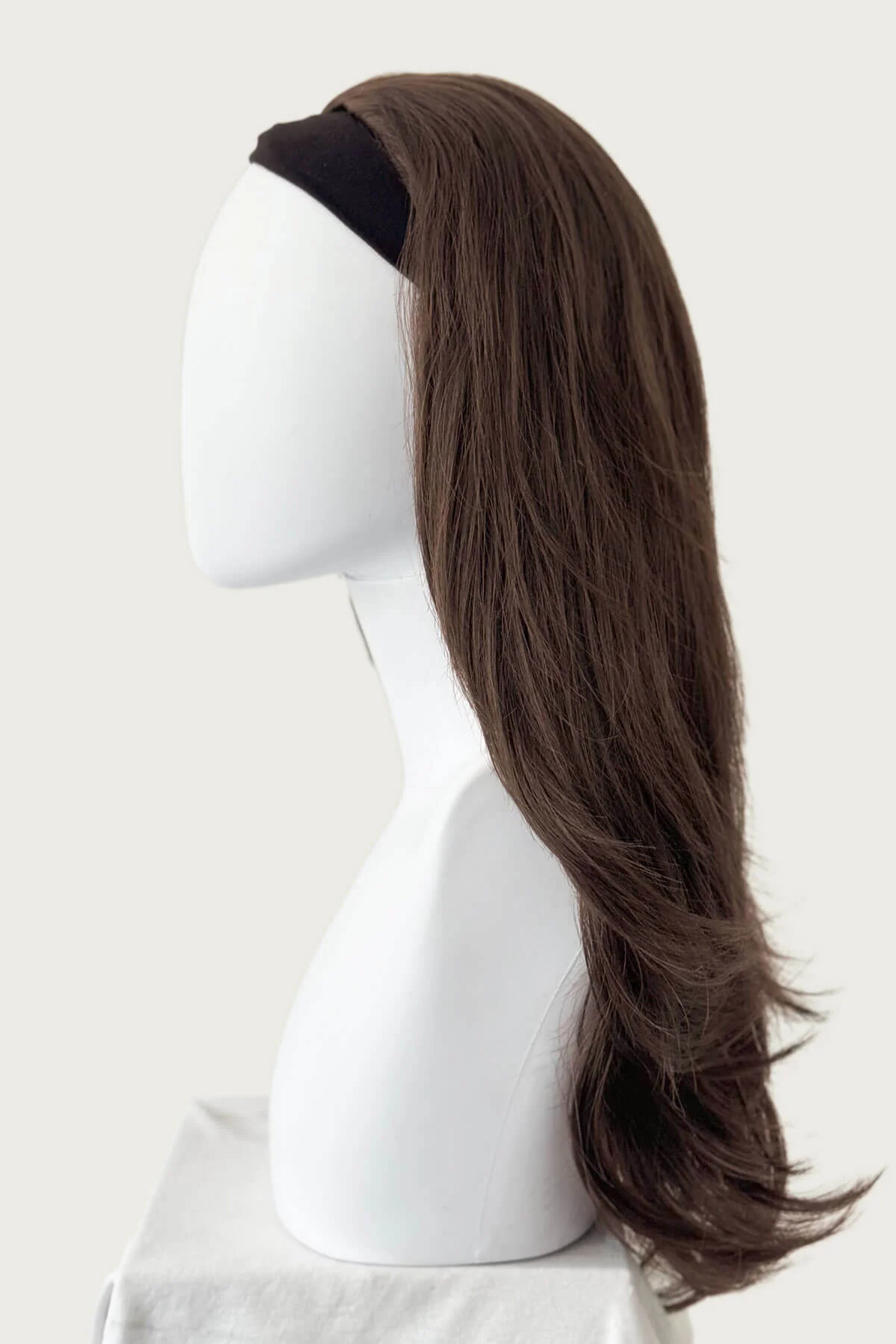 Brown half wig hairpiece (3/4 wig), gently layered: Briar - Image 4