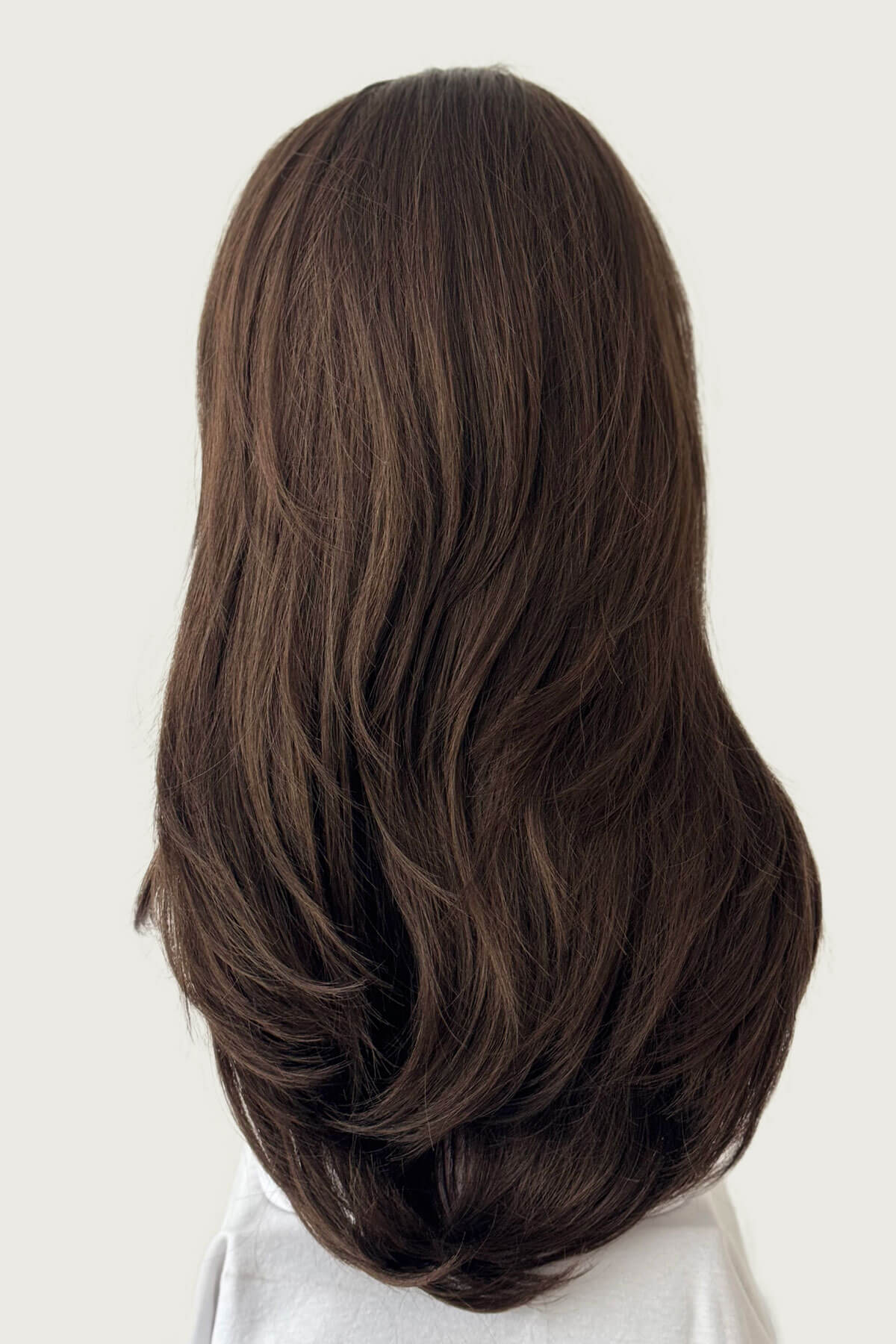 Brown half wig hairpiece (3/4 wig), gently layered: Briar - Image 5