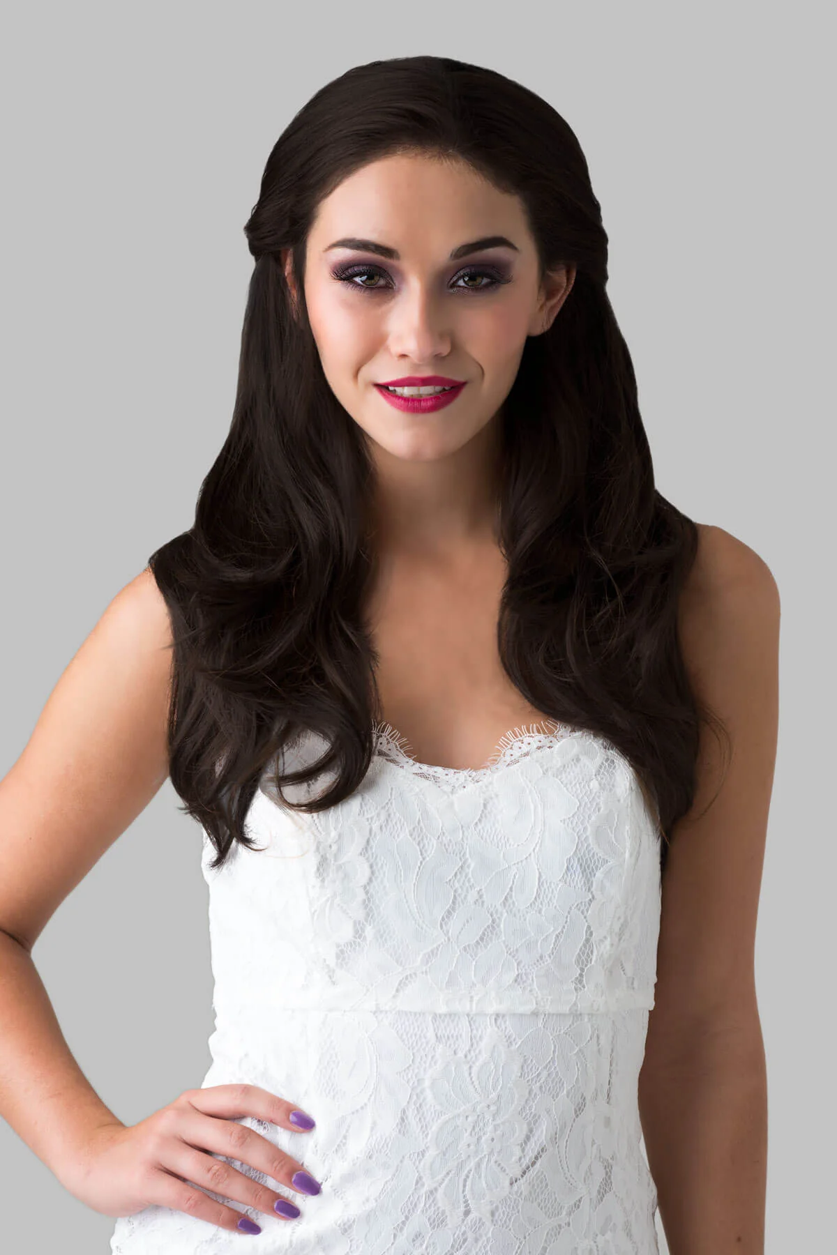Brown half wig hairpiece (3/4 wig), gently layered: Briar - Image 9