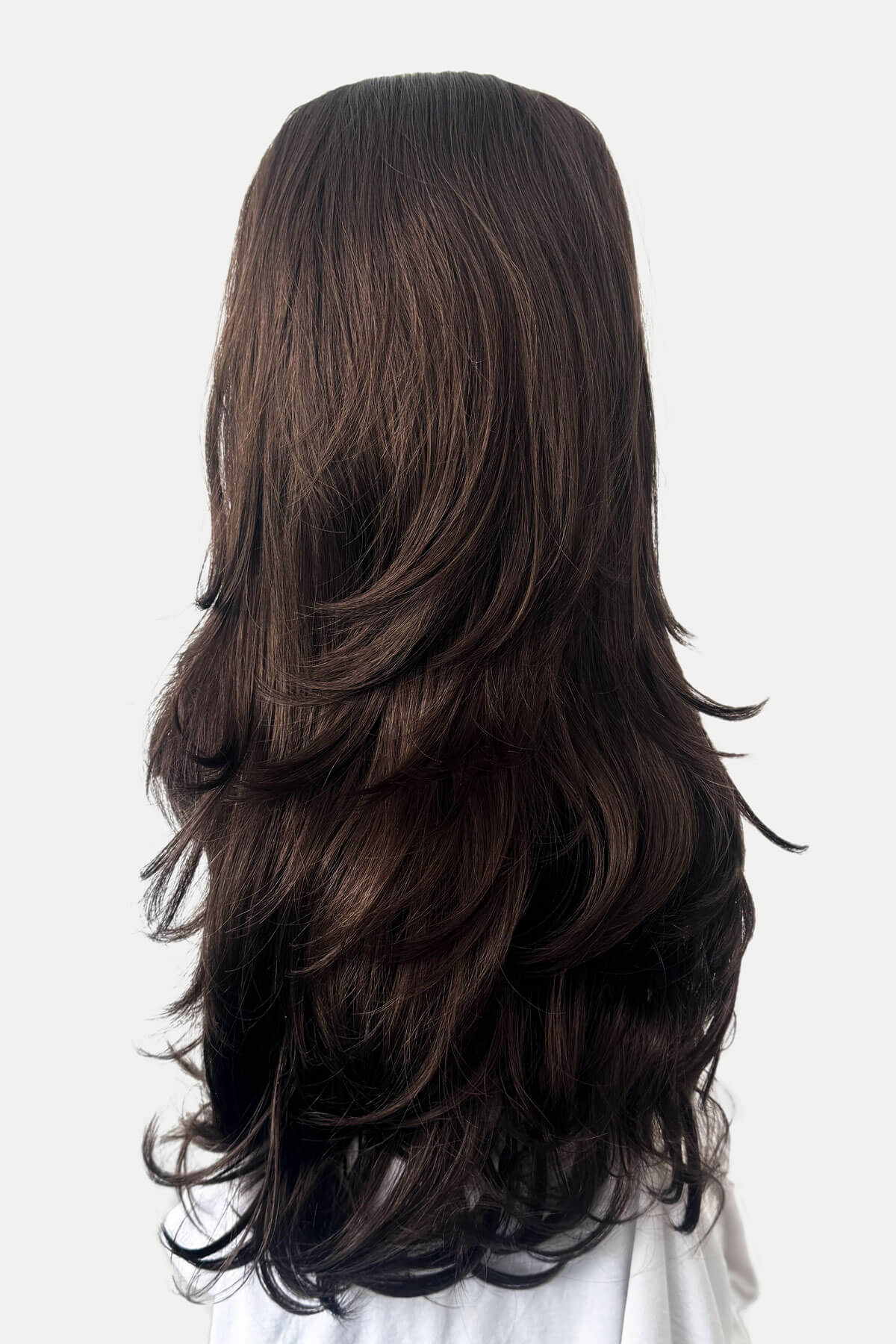 Brown half wig hairpiece (3/4 wig), layered, wavy: Simone - Image 17