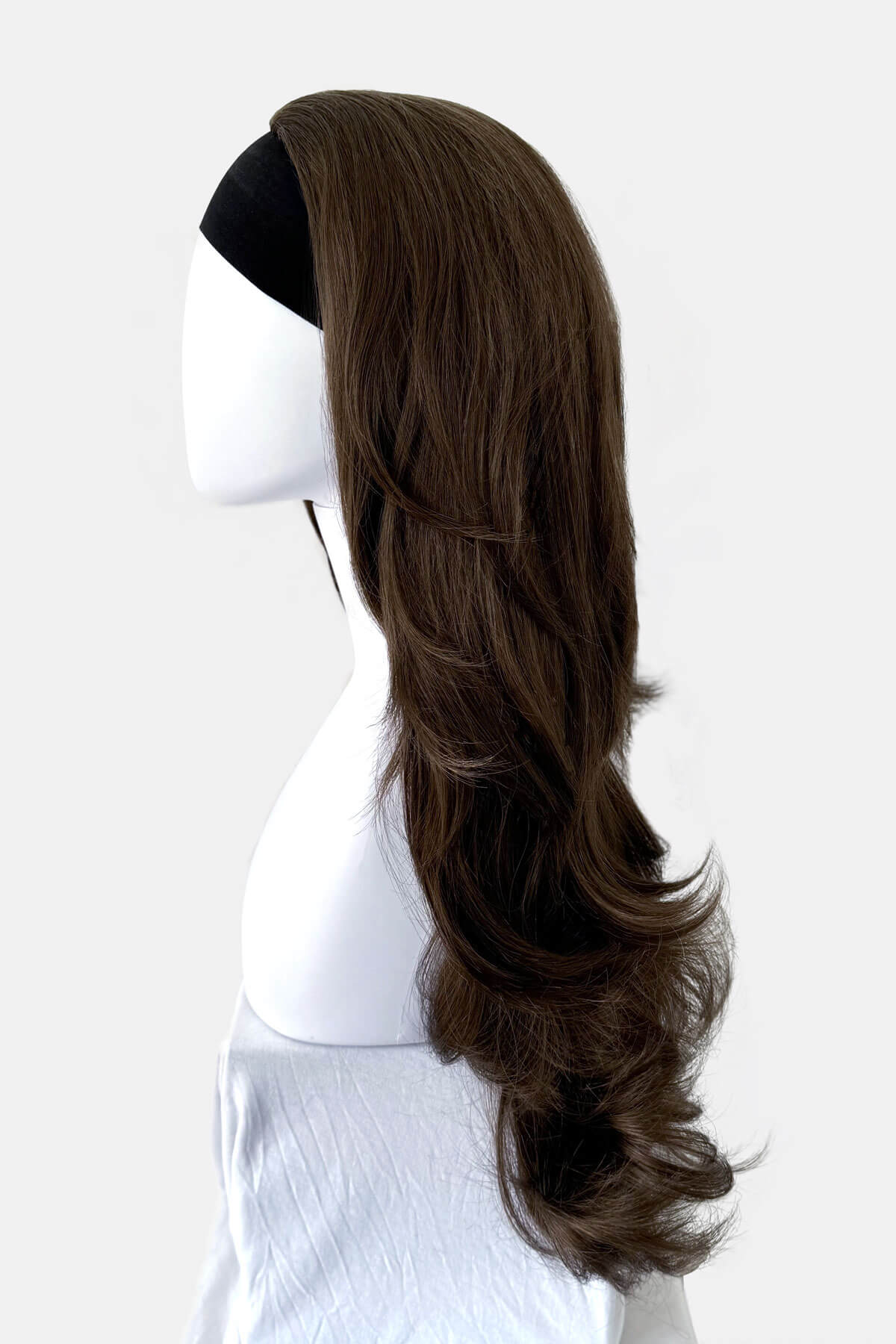 Brown half wig hairpiece (3/4 wig), layered, wavy: Simone - Image 23