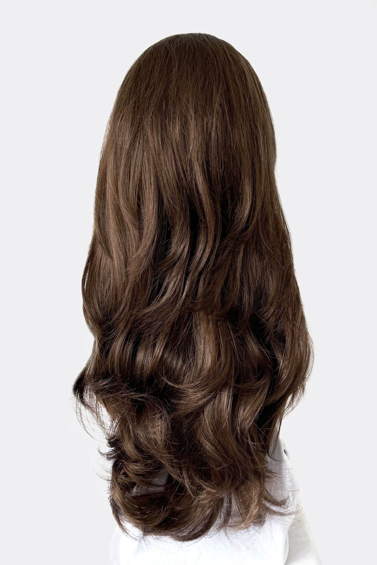 Brown half wig hairpiece (3/4 wig), layered, wavy: Simone - Image 24