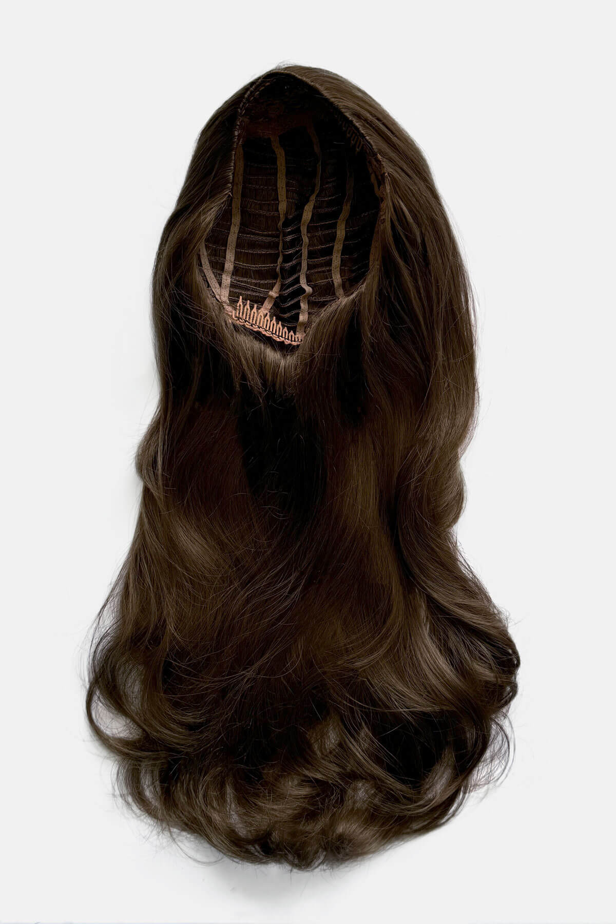 Brown half wig hairpiece (3/4 wig), layered, wavy: Simone - Image 25