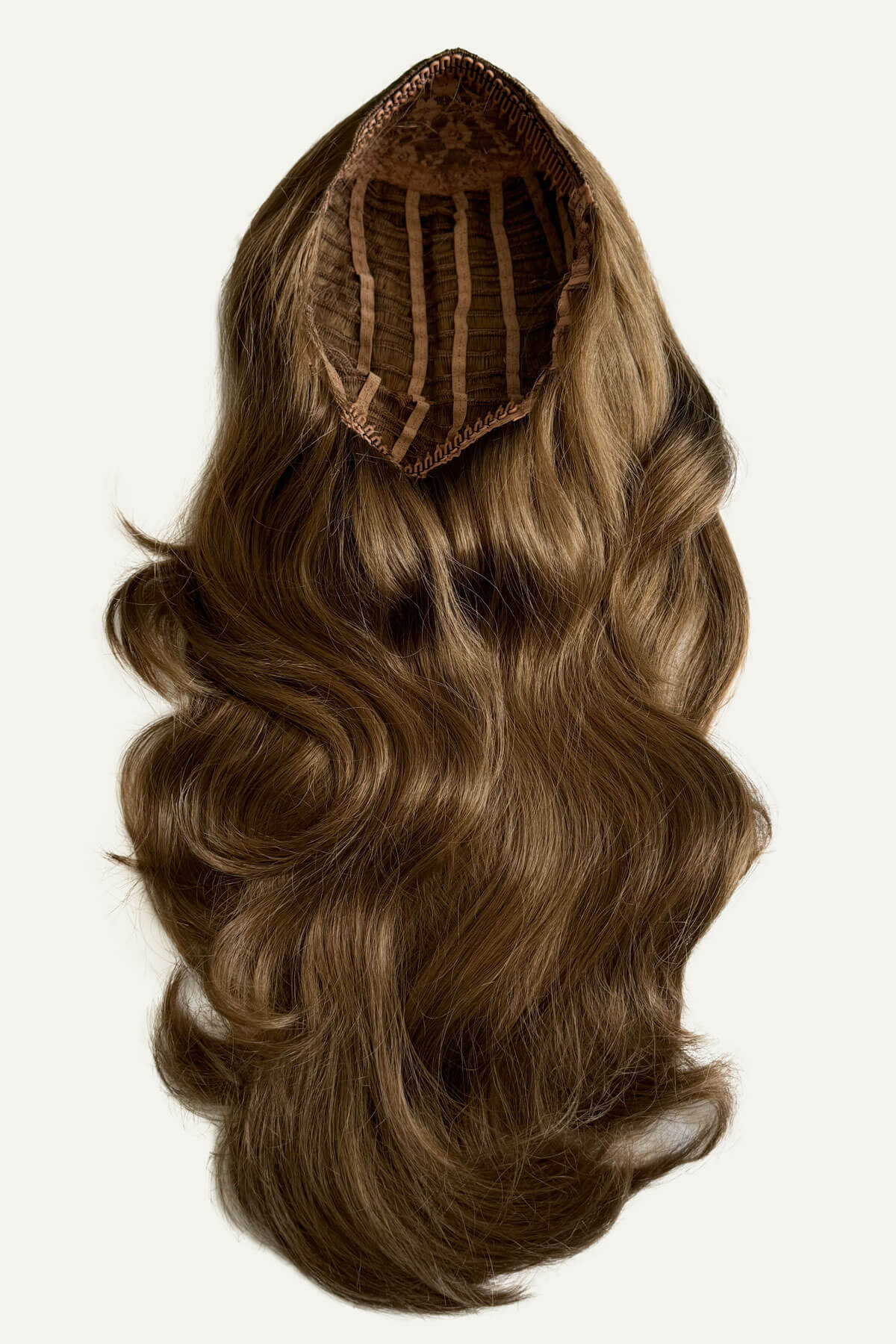 Brown half wig hairpiece (3/4 wig), layered, wavy: Simone - Image 31