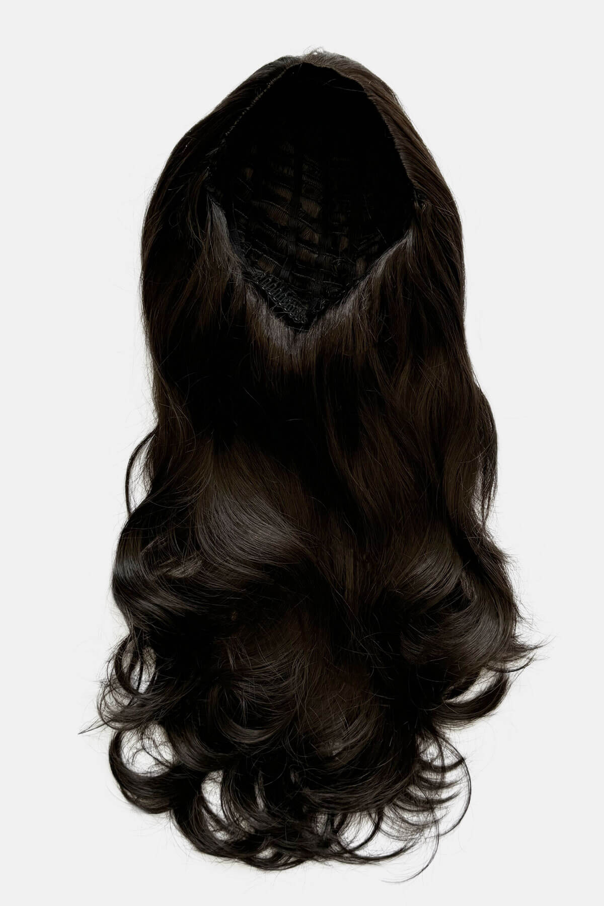 Brown half wig hairpiece (3/4 wig), layered, wavy: Simone - Image 5