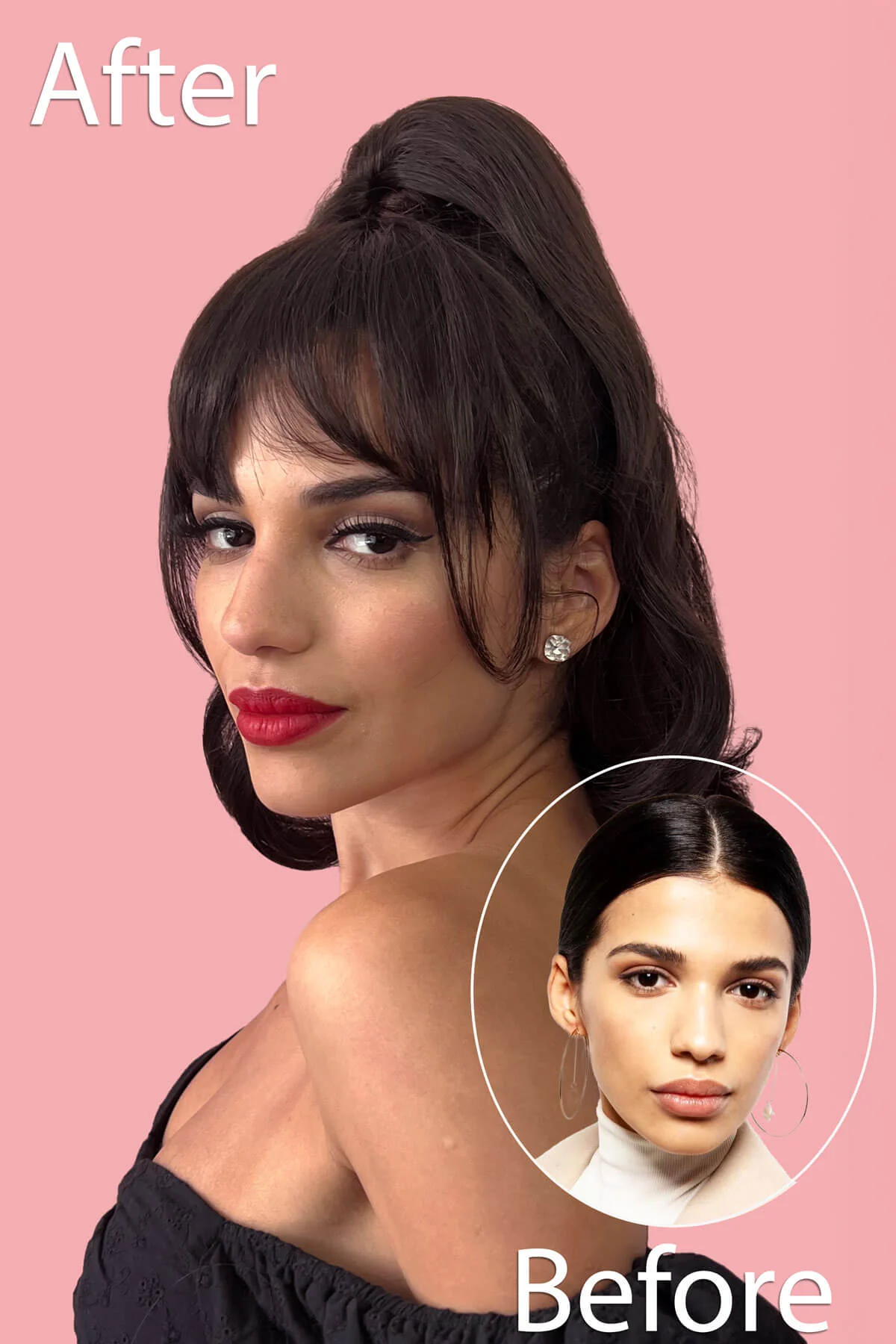 Clip in fringe hairpiece/clip-in bangs, gently feathered with face framing whisps: Delia - Image 4