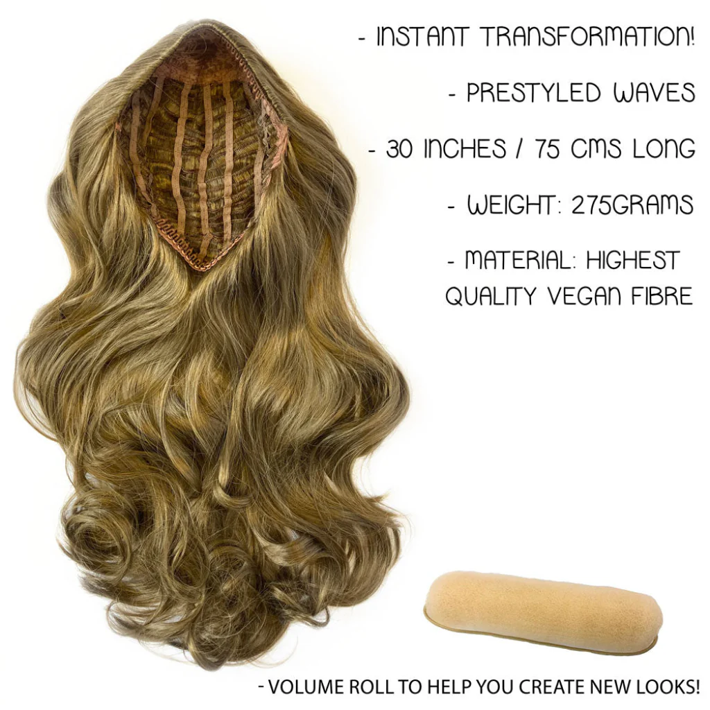 High Crown Half Wig with Volume Ring - Long Wavy 1960s Style: Bardot - Image 89