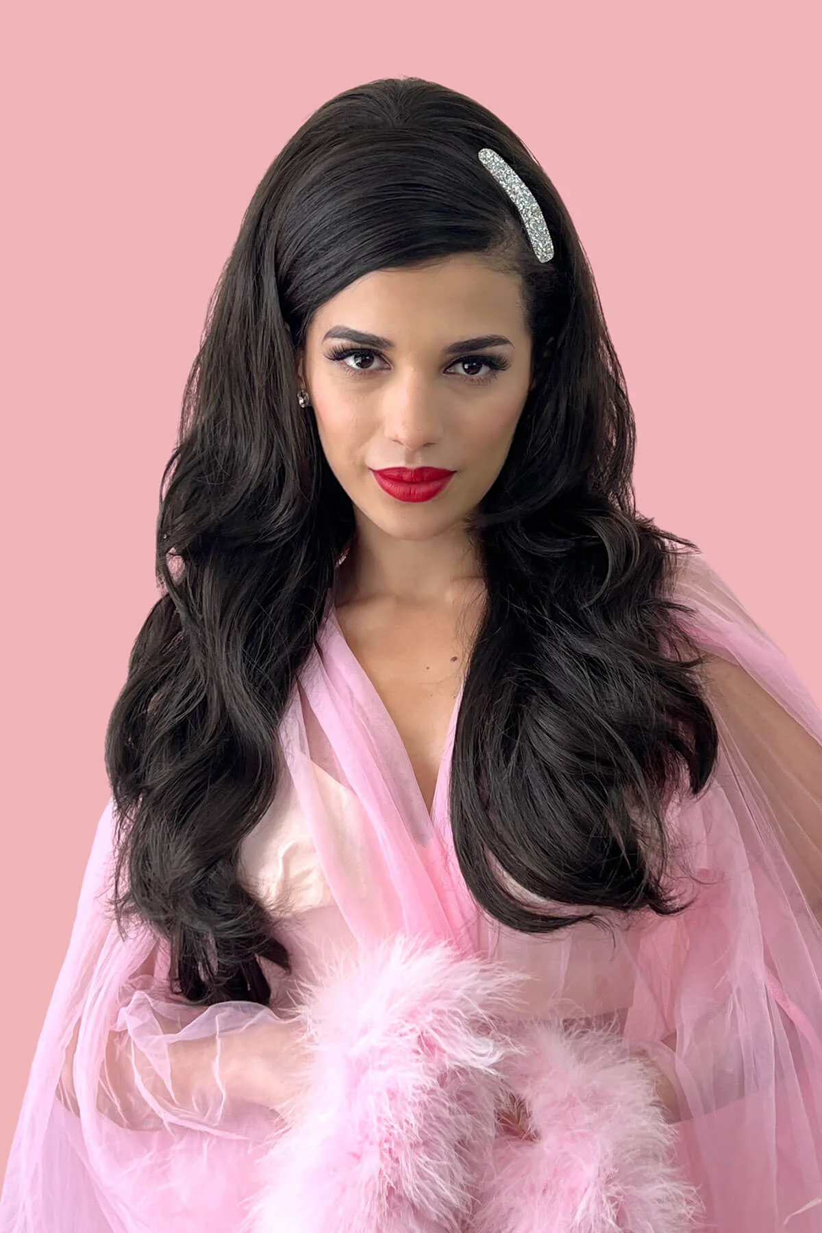 High crown long, layered half wig and volume ring: Helena - Image 10