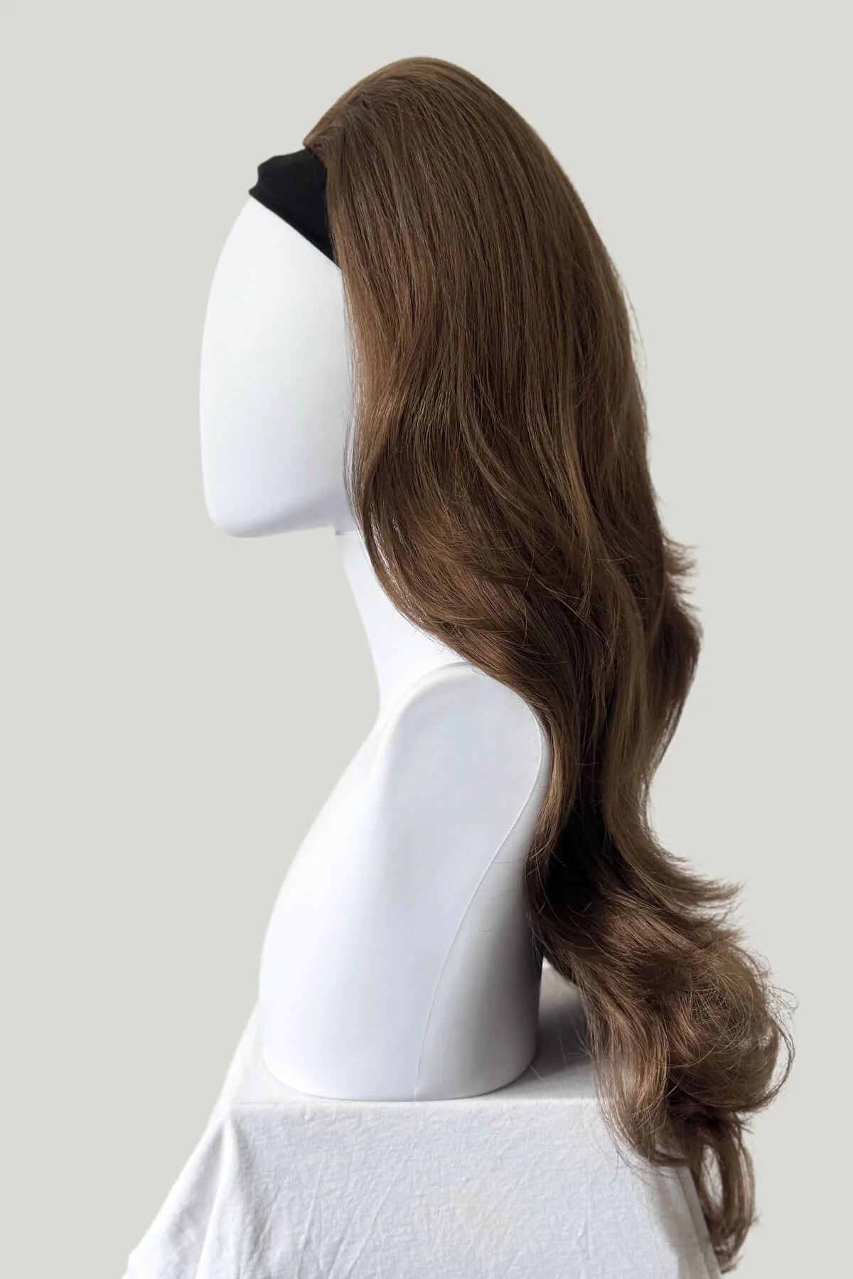 High crown long, layered half wig and volume ring: Helena - Image 28