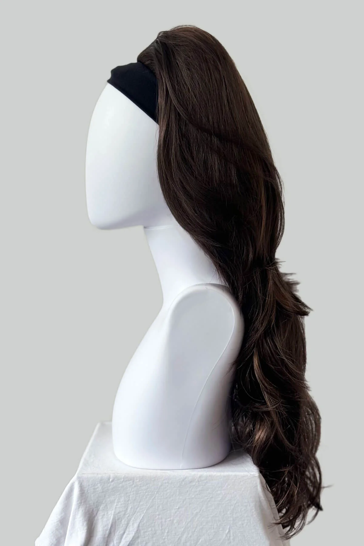 High crown long, layered half wig and volume ring: Helena - Image 38