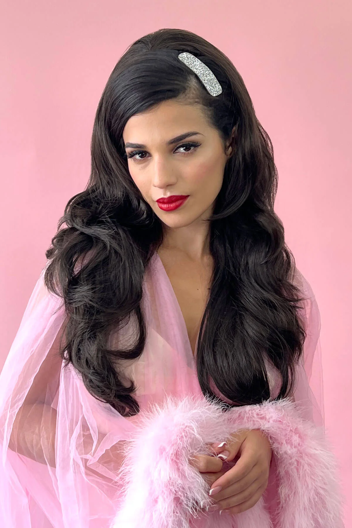 High crown long, layered half wig and volume ring: Helena - Image 89