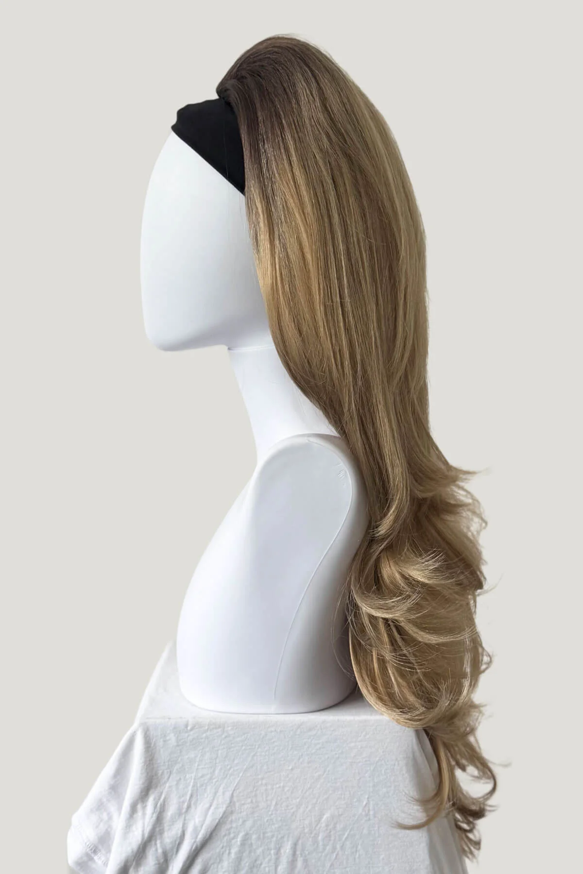 High crown long, layered half wig and volume ring: Helena - Image 98