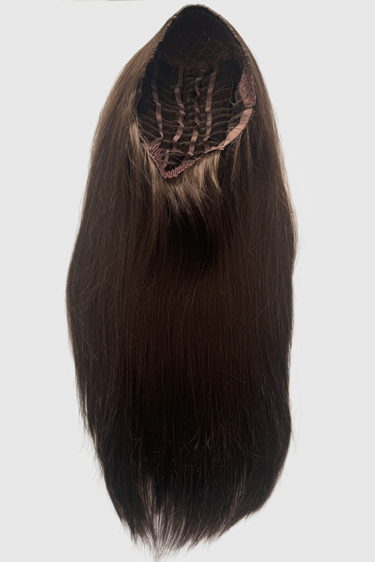 Straight brown half wig hairpiece extension, long: Faye - Image 14