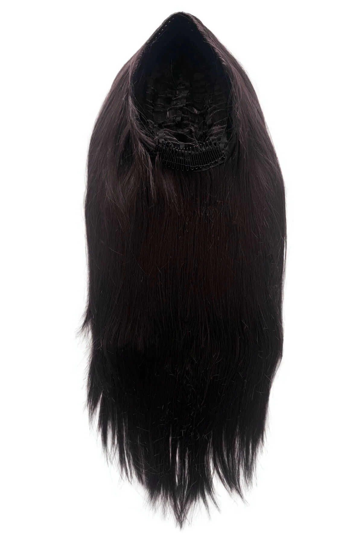 Straight brown half wig hairpiece extension, long: Faye - Image 5