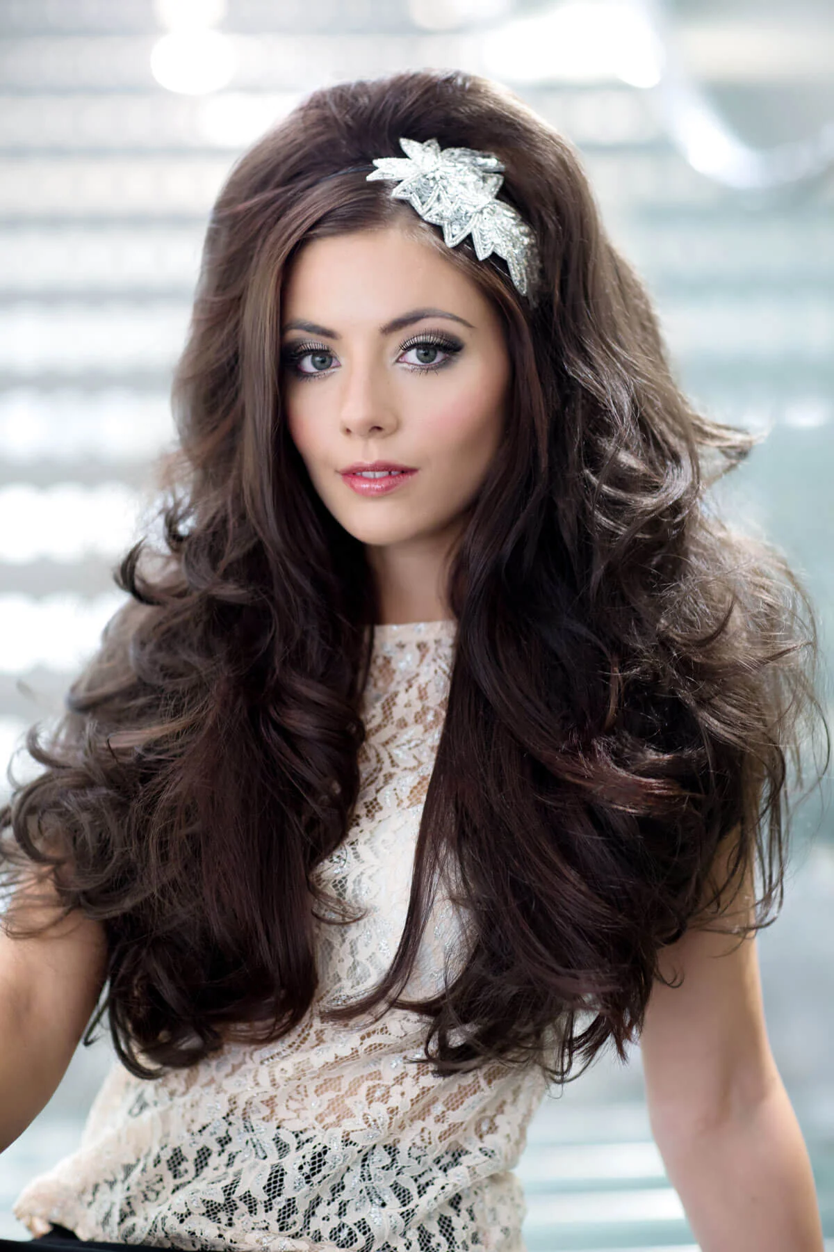 Volume boosting half wig hairpiece, long, wavy, heat styleable: Gisele - Image 28